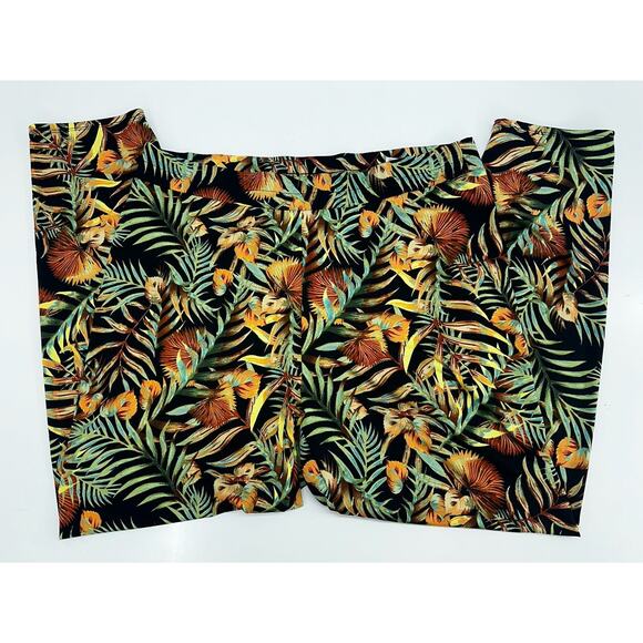 Ups and Downs Womens Pants Plus Size 2X Hawaiian Floral - Picture 1 of 10